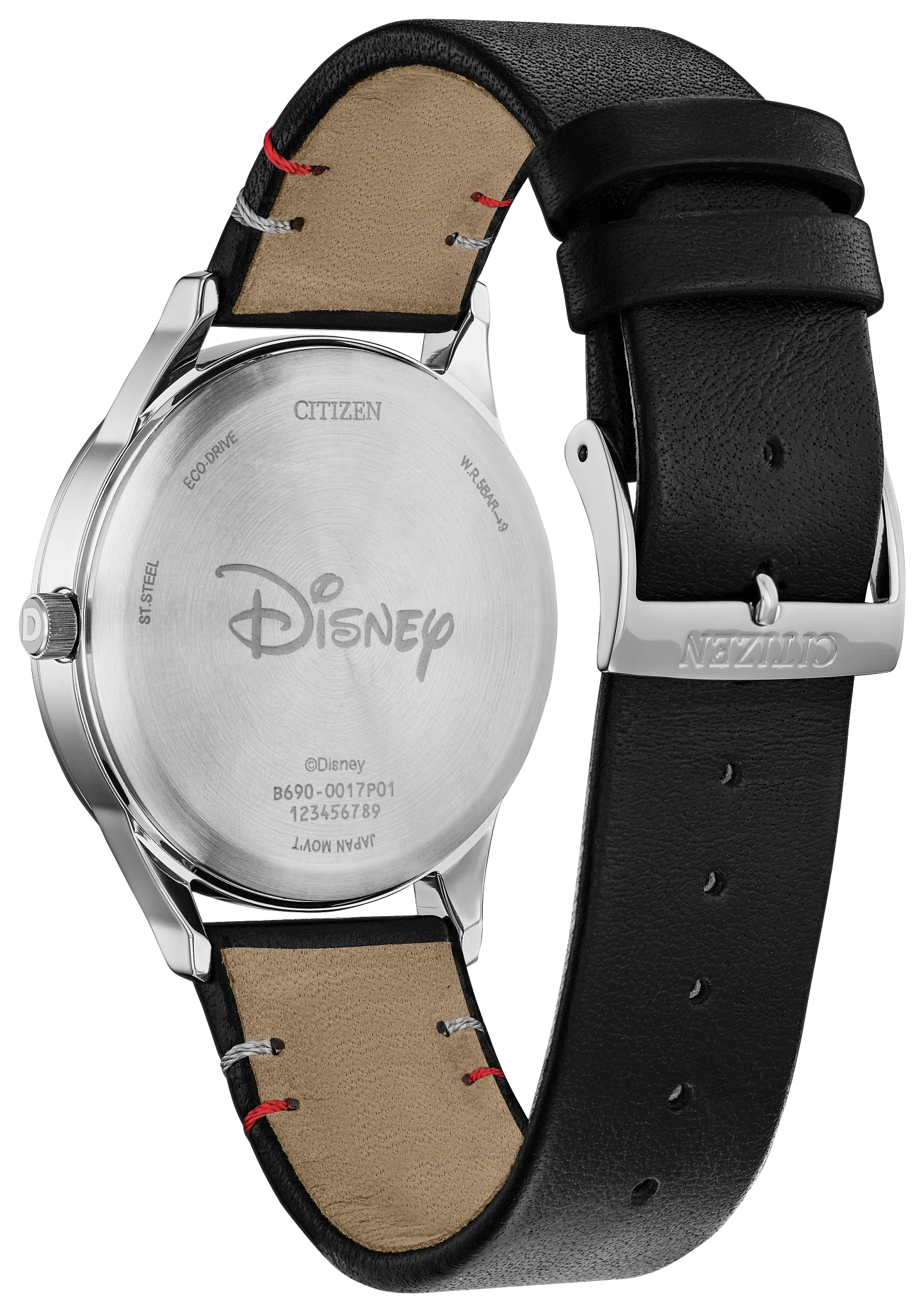 Mickey Shadow Silver-Tone Dial Leather Strap BV1130-03W | CITIZEN